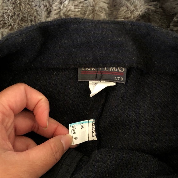 ❤️TRACY EVANS WOOL LIKE SKIRT BUTTON WINTER FALL MINI DARK GRAY BLACK SKORT❤️ - Picture 9 of 9